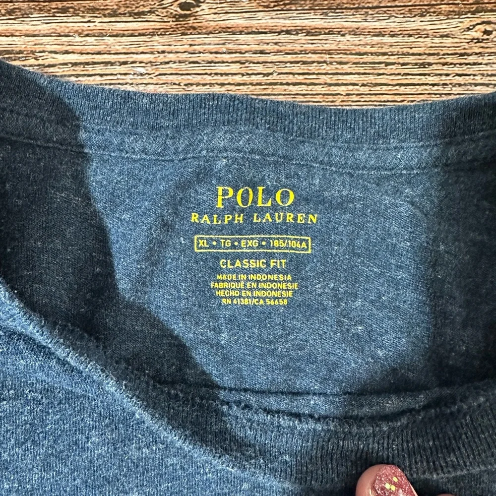 Polo Ralph Lauren Men’s XL Shirt Blue Long Sleeve Pony Classic Fit T-shirt